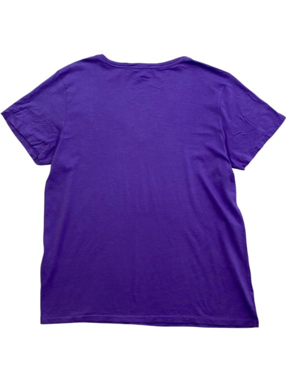 RALPH LAUREN SPORT V NECK T SHIRT EMBROIDERED ΜΩΒ ΓΥΝΑΙΚΕΙΟ PRE OWNED L