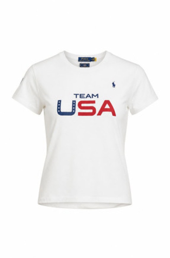 RALPH LAUREN T SHIRT TEAM USA BIANCO UNISEX PRE OWNED M