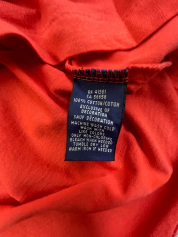 Ralph Lauren T-Shirt con scollo a V con logo rosso DONNA M