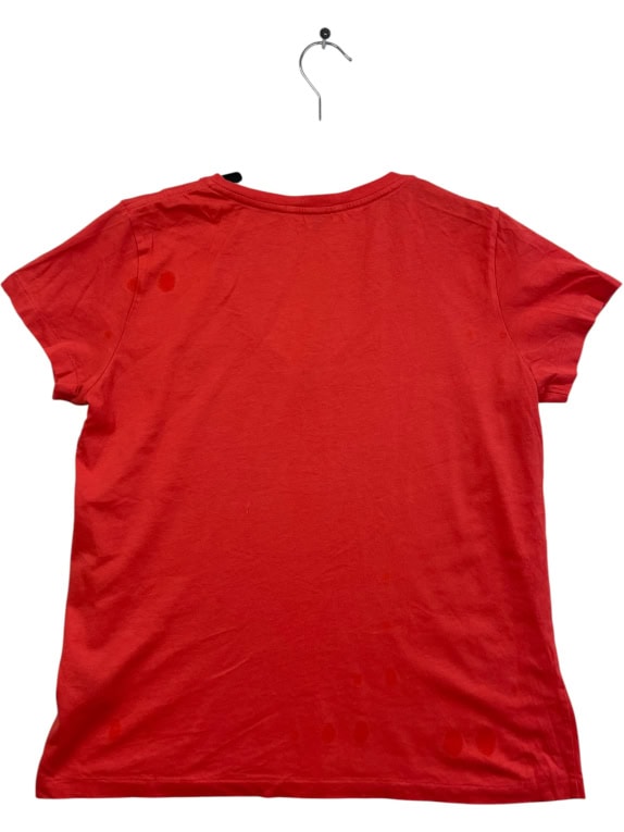 Ralph Lauren T-Shirt con scollo a V con logo rosso DONNA M