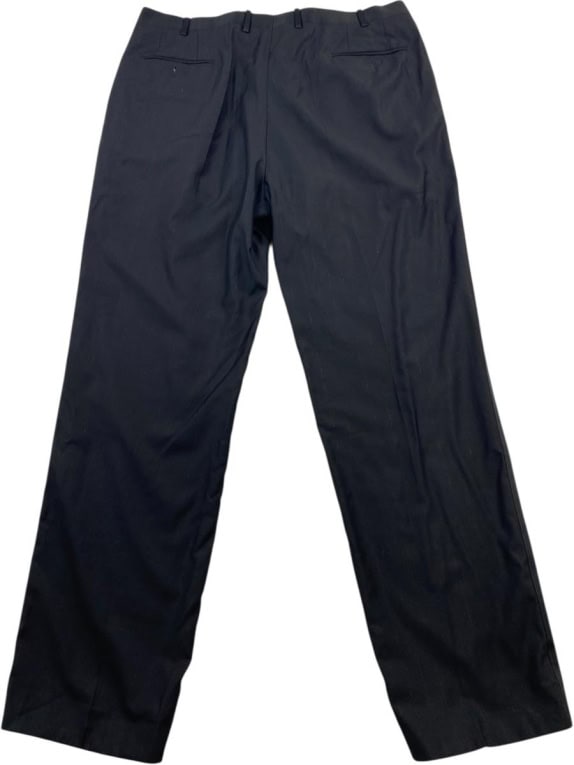 RAVAZZOLO Pantaloni da completo vintage con pieghe blu scuro da uomo XL