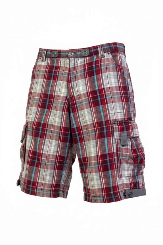 RAW BLUE CARGO SHORTS PLAID MULTICOLORE UOMO PRE OWNED M