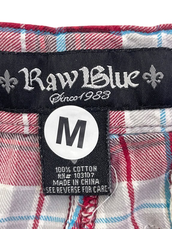 RAW BLUE CARGO SHORTS PLAID MULTICOLORE UOMO PRE OWNED M