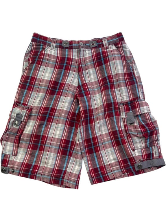 RAW BLUE CARGO SHORTS PLAID MULTICOLORE UOMO PRE OWNED M