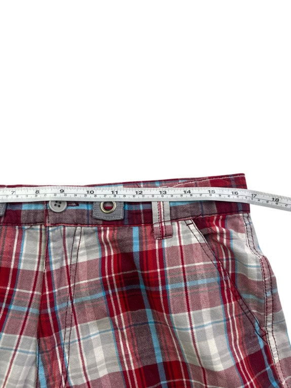 RAW BLUE CARGO SHORTS PLAID MULTICOLORE UOMO PRE OWNED M