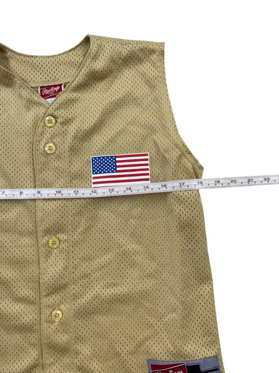 RAWLINGS BASEBALL JERSEY ATHLETIC BEIGE MENS PRE OWNED L