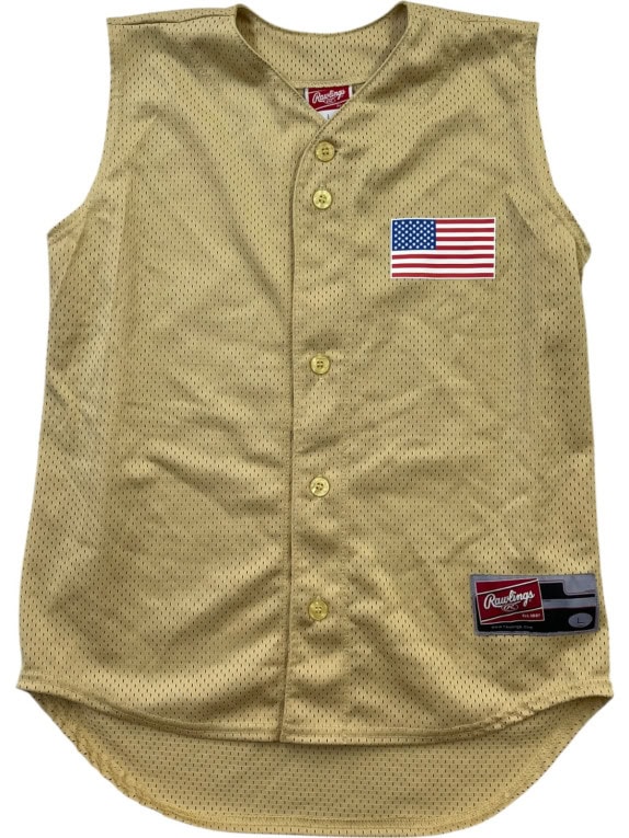 RAWLINGS BASEBALL JERSEY ATHLETIC BEIGE MENS PRE OWNED L