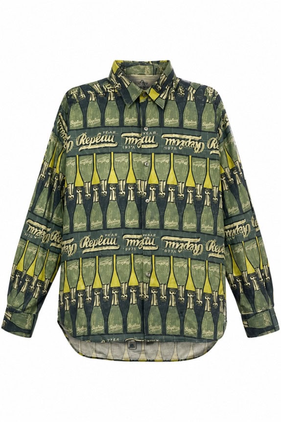 1990S REPLAY SHIRT GRAPHIC GREEN MEN PRE OWNED XL