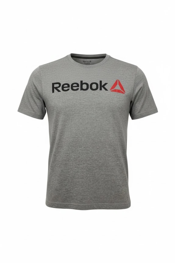 REEBOK T-SHIRT SPORTIVA CON LOGO DECORATIVO GRIGIO MELANGE DA UOMO SMALL