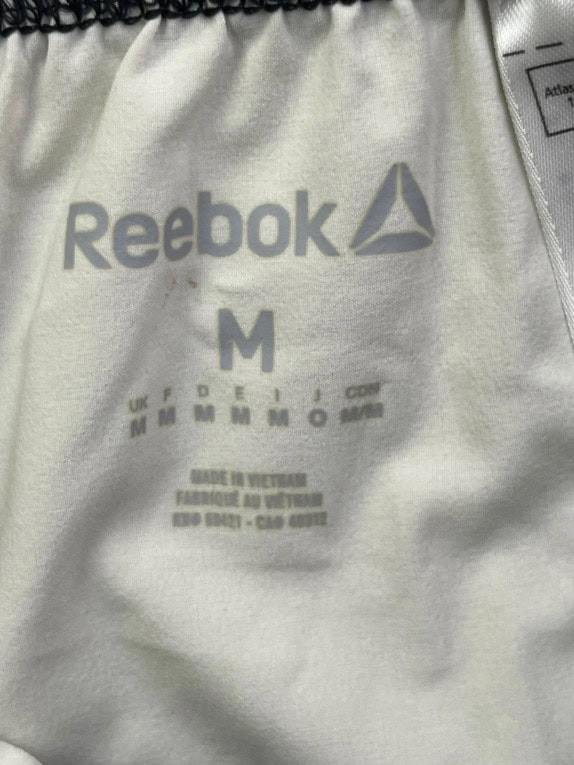 REEBOK BERMUDA SHORTS GRAPHIC MONOCHROME MEN PRE OWNED M