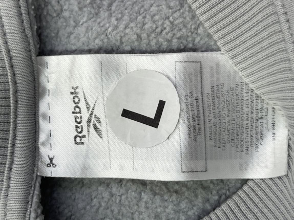REEBOK CREWNECK MINIMAL GREY MEN PRE OWNED L