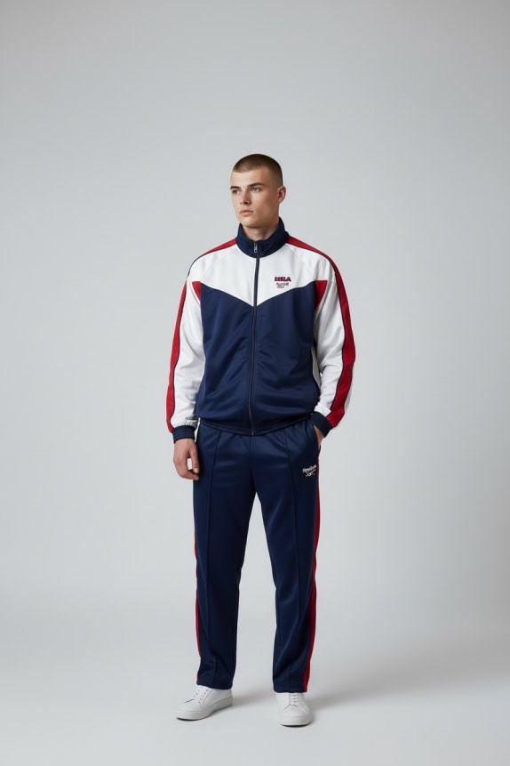 REEBOK TUTA COMPLETA VINTAGE USA LOGO BLU/BIANCO UNISEX L/XL