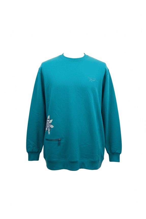 Reebok Φούτερ Vintage Κεντητό Λογότυπο Τιρκουάζ Unisex XL