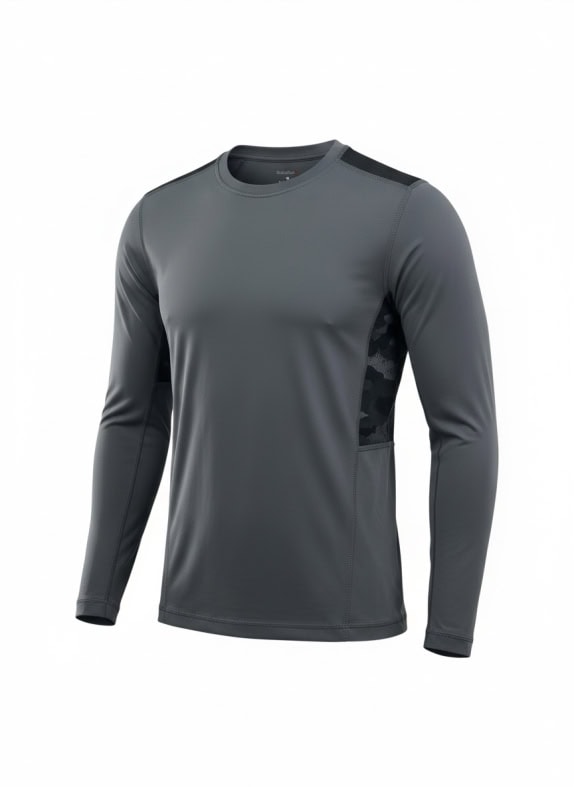 Reebok Γκρι Μακρυμάνικο Αθλητικό Compression Μπλουζάκι Ανδρικό M
