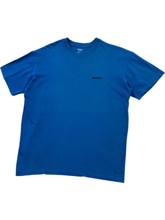 REEBOK GRAPHIC TEE SOLID BLUE MEN PRE OWNED M