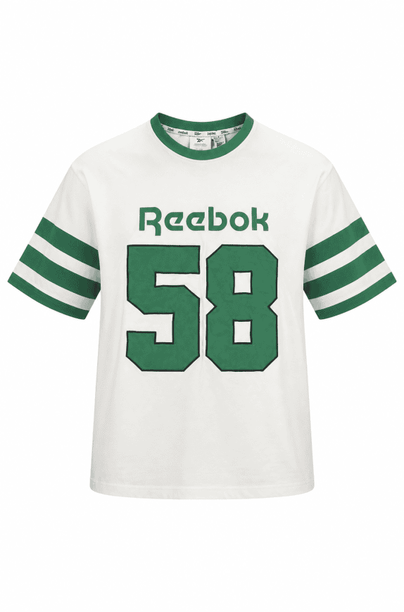 REEBOK GRAPHIC TEE RETRO WHITE GREEN MEN PRE OWNED