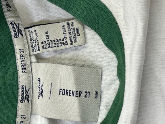 REEBOK T SHIRT GRAPHIC RETRO BIANCO VERDE UOMO PRE OWNED