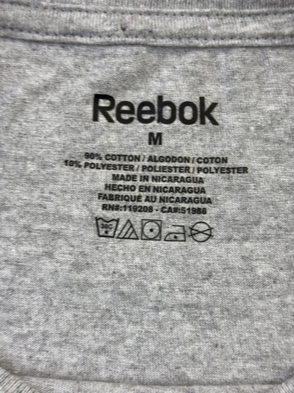 REEBOK T SHIRT GRAPHIC SPORTSWEAR GRIGIO UOMO PRE OWNED M