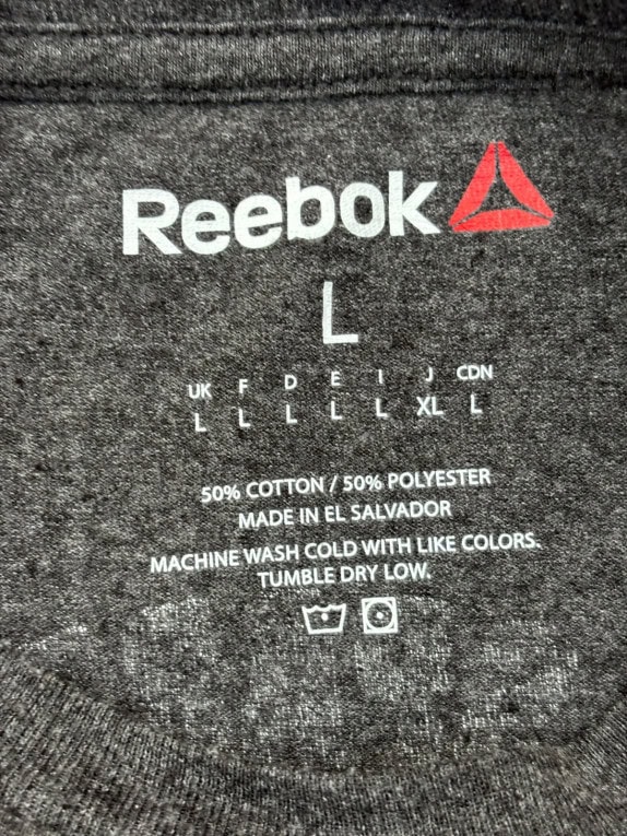 REEBOK T SHIRT GRAPHIC SPORTY CHARCOAL UOMO PRE OWNED L