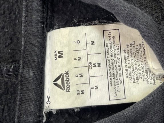 REEBOK HOODIE STREETWEAR ΜΑΥΡΟ ΑΝΤΡΙΚΟ PRE OWNED M