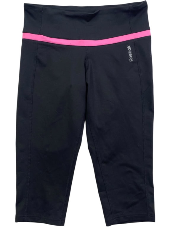 REEBOK Κολάν 3/4 SKINNY CAPRI Logo Μαύρο-Ροζ Γυναικείο S
