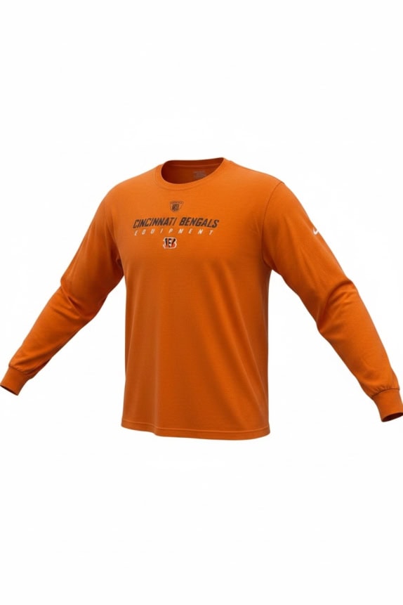 Reebok Long Sleeve T-Shirt Logo Orange Unisex XL