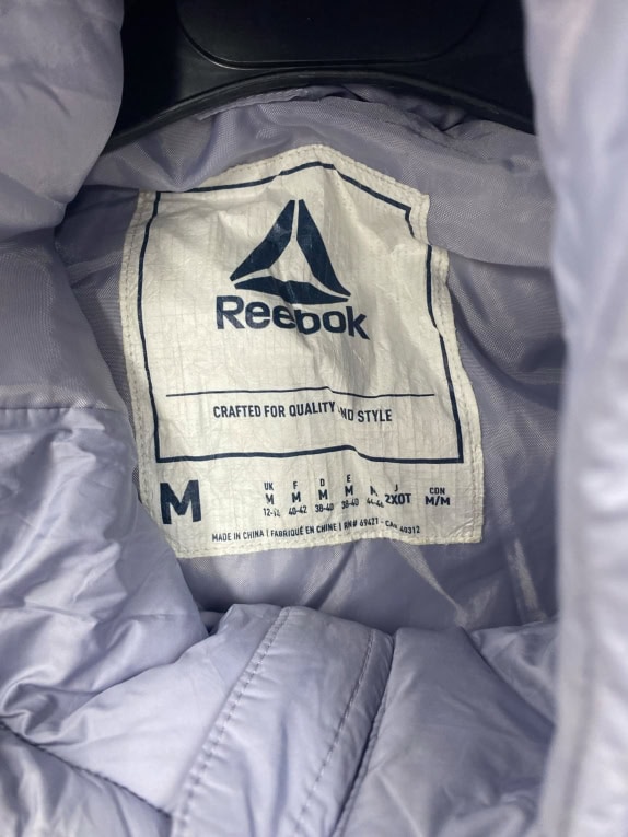 Reebok Puffer Jacket Hooded Grey Men’s M