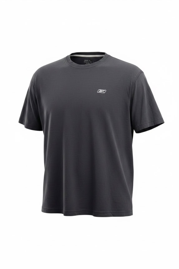 REEBOK T-Shirt 00s Embroidered Logo Charcoal UNISEX XL