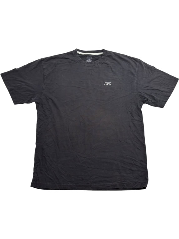 REEBOK T-Shirt 00s Embroidered Logo Charcoal UNISEX XL