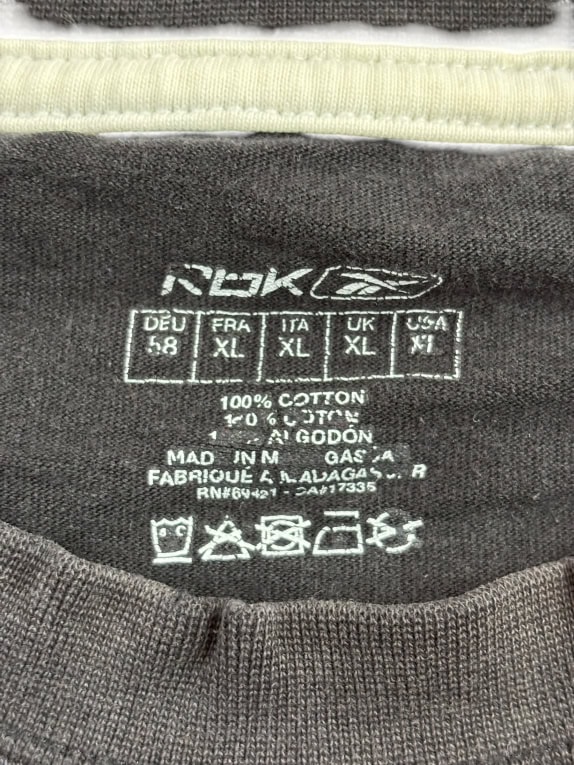 REEBOK T-Shirt 00s Embroidered Logo Charcoal UNISEX XL