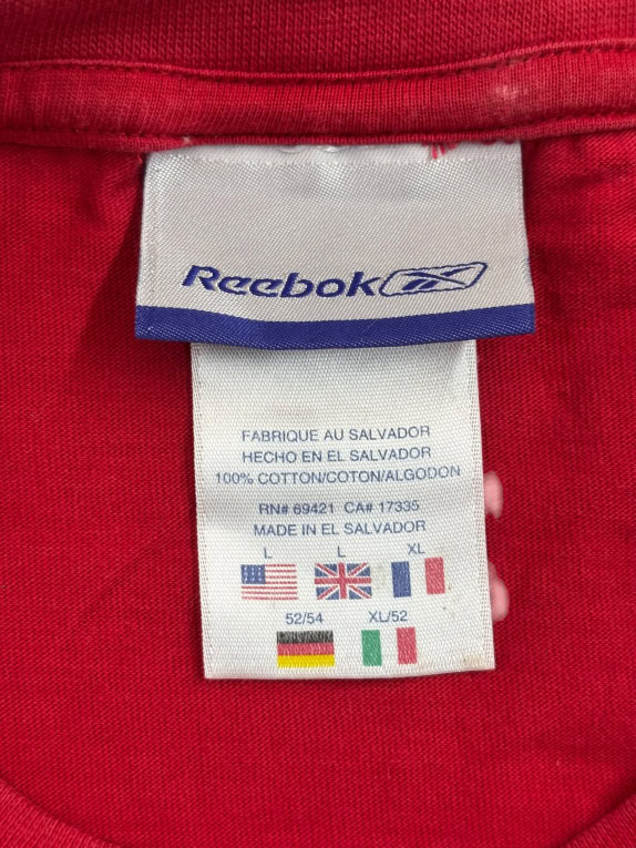 REEBOK T-SHIRT 00s CON LOGO RICAMATO ROSSO UNISEX L