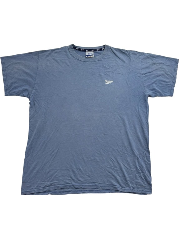 REEBOK T-shirt 90s Embroidered Logo Μπλε Unisex 2XL