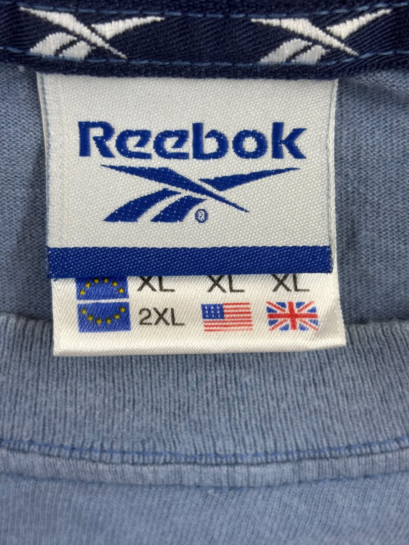 REEBOK T-shirt 90s Embroidered Logo Μπλε Unisex 2XL