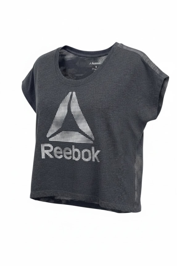 Reebok T-Shirt Big Logo Γκρι Γυναικείο S