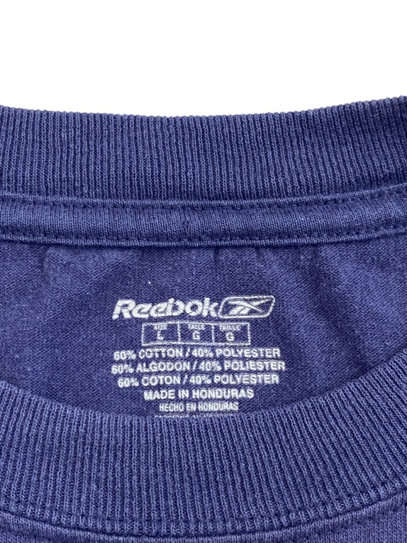 REEBOK T-shirt DENVER BRONCOS NFL con logo blu UNISEX L usato