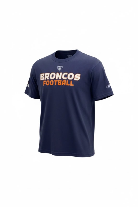 REEBOK T-shirt DENVER BRONCOS NFL con logo blu UNISEX L usato