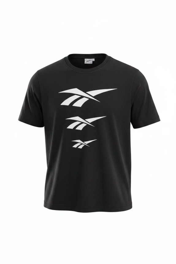 Reebok T-Shirt Logo Print Black UNISEX M