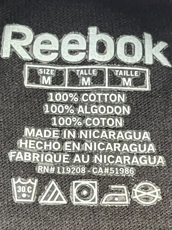 REEBOK GRAPHIC TEE SPORTSWEAR BLACK MENS PRE OWNED M