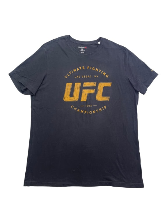 REEBOK T-SHIRT VINTAGE CON LOGO UFC NERA DA UOMO XL