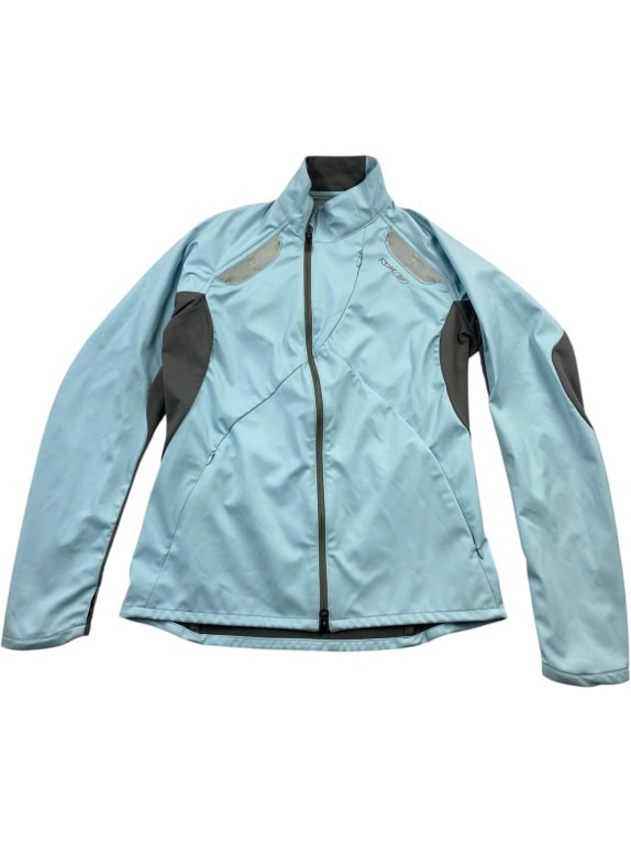 REEBOK SOFT SHELL JACKET VINTAGE LOGO LIGHT BLUE / GREY WOMEN'S M