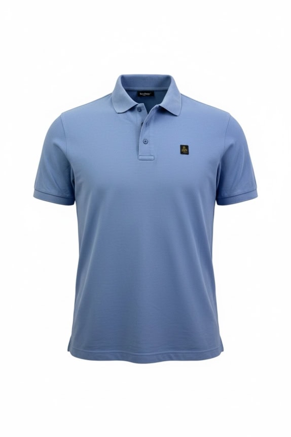 RefrigiWear Polo Μπλούζα Casual Logo Γαλάζιο Ανδρικό L