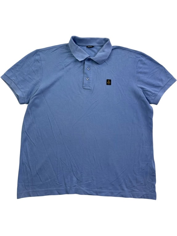 RefrigiWear Polo Maglia Casual con Logo Azzurro da Uomo L