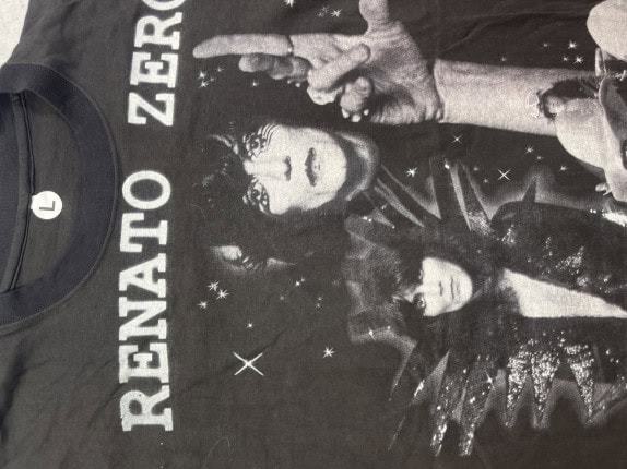 1995 RENATO ZERO GRAPHIC TEE VINTAGE ΜΑΥΡΟ UNISEX PRE OWNED L