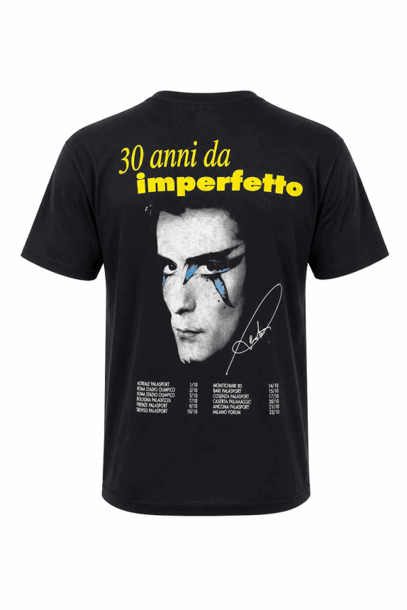 1995 RENATO ZERO GRAPHIC TEE VINTAGE ΜΑΥΡΟ UNISEX PRE OWNED L