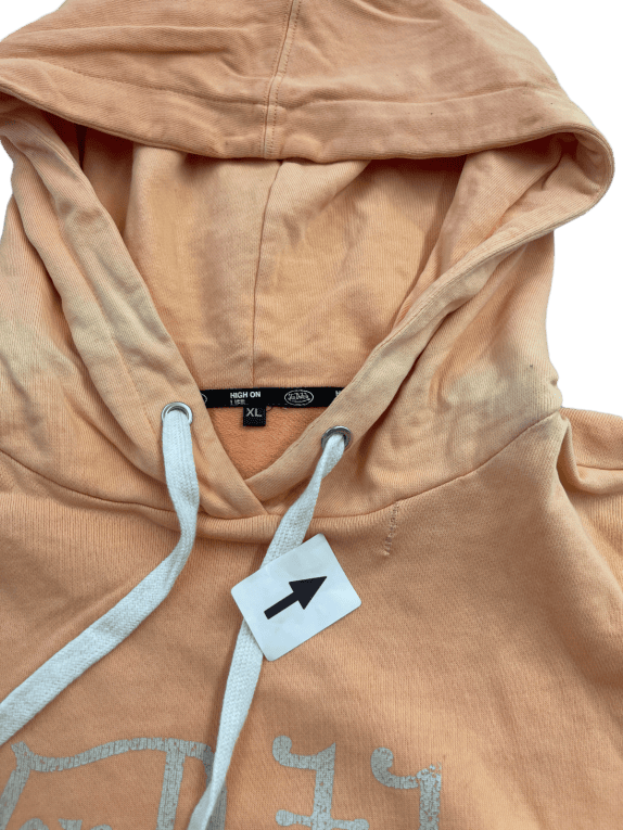 VON DUTCH FELPA CON CAPPUCCIO GRAPHIC ARANCIONE UOMO PRE OWNED XL