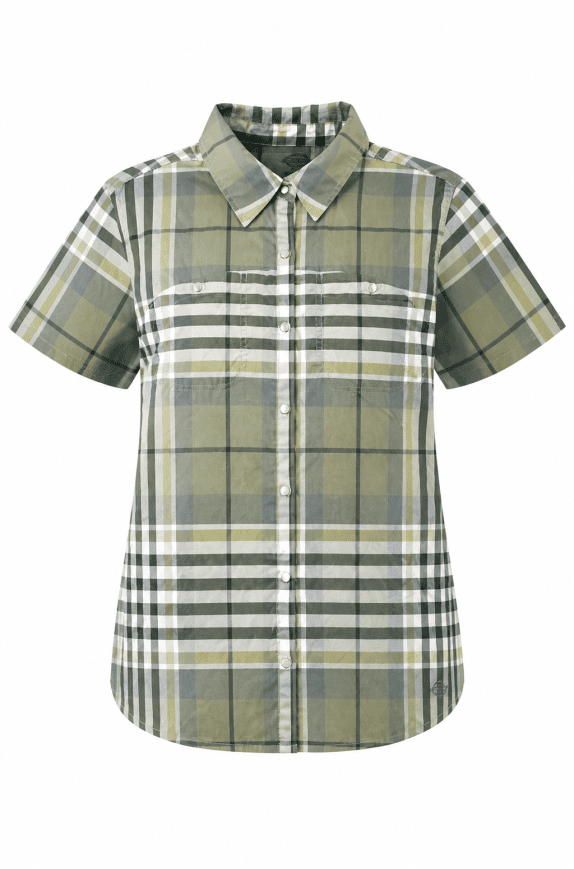 DICKIES ΠΟΥΚΑΜΙΣΟ SHORT SLEEVE PLAID ΟΛΙΒΕ ΓΥΝΑΙΚΕΙΟ PRE OWNED M