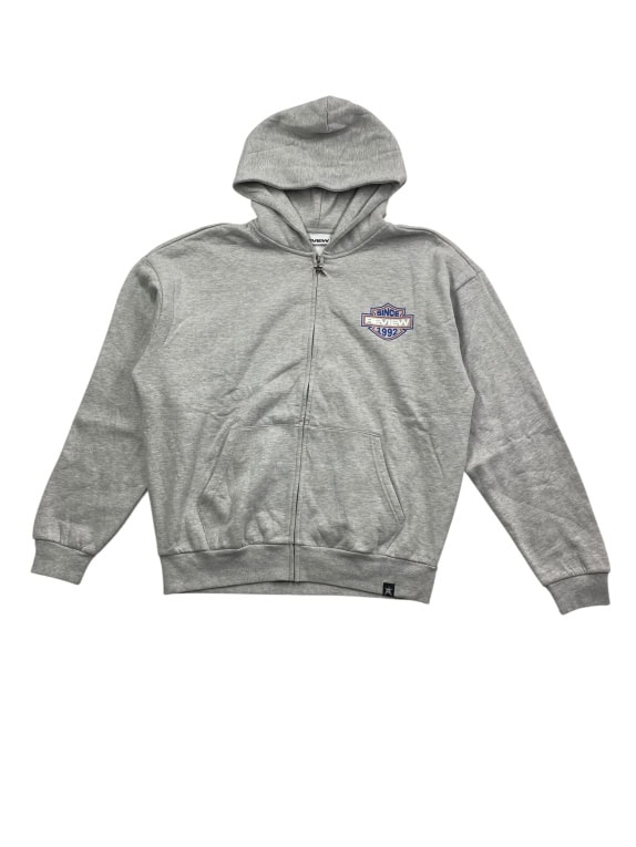REVIEW Φούτερ Ζακέτα Hoodie Vintage Logo Γκρι Ανδρικό M