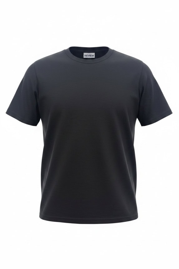 REVIEW T SHIRT MINIMAL BLACK UNISEX PRE OWNED M