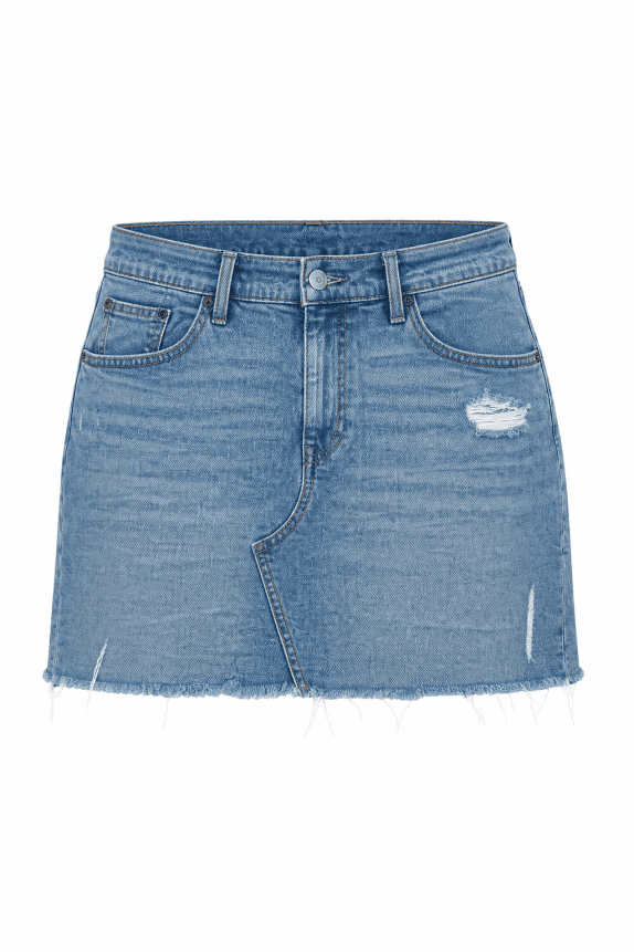 LEVIS DENIM MINI SKIRT WASHED BLUE WOMEN PRE OWNED XL