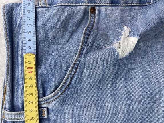 LEVIS DENIM MINI SKIRT WASHED BLUE WOMEN PRE OWNED XL